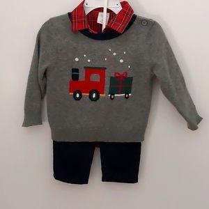 12M 3 piece Christmas baby boy outfit